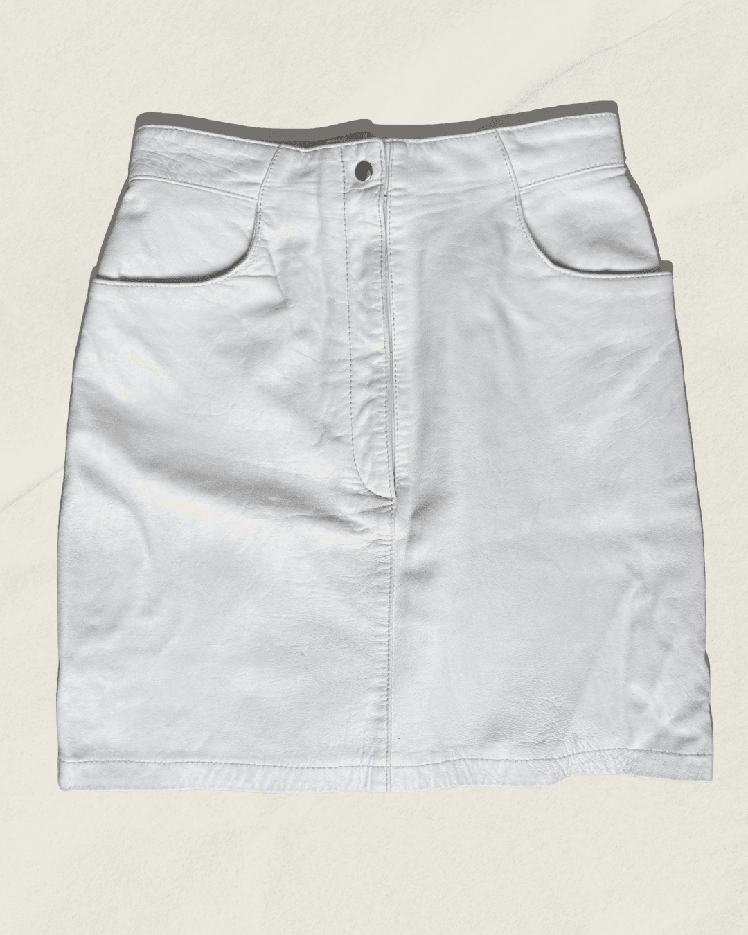 Michael Hoban North Beach Leather White Mini Skirt — Size 7/8
