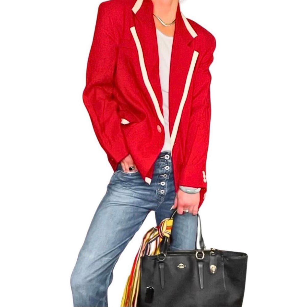 Vintage JH Collectibles Red Blazer — White Trim